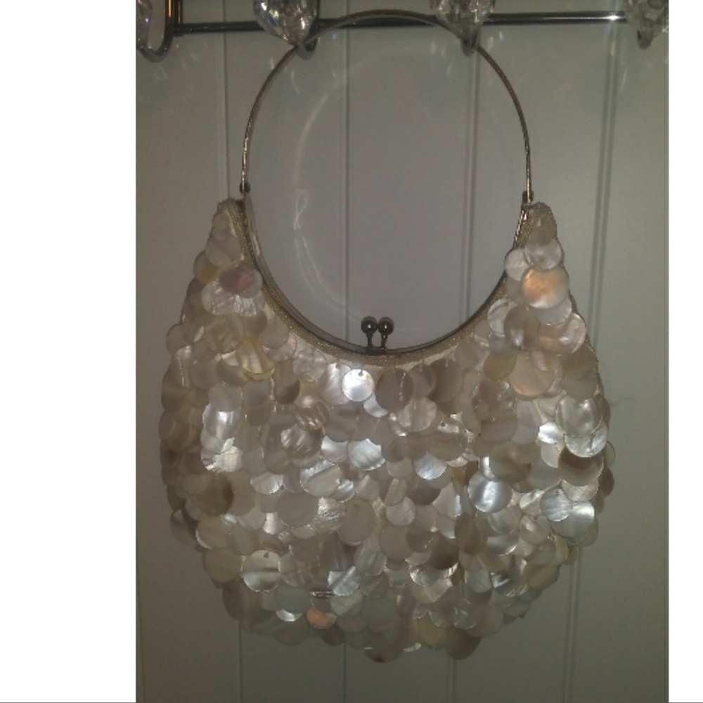 Chico's vintage albalone shell ivory color purse